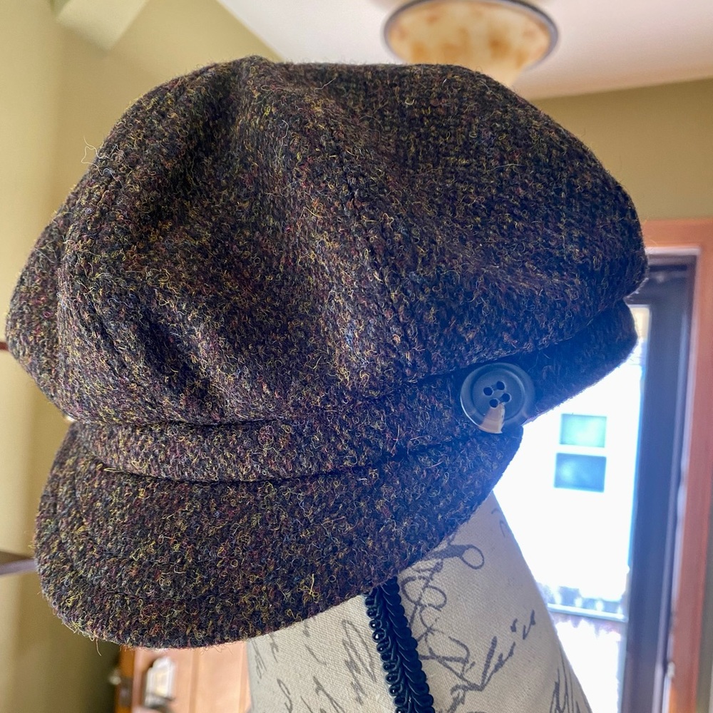 NWOT Stormy Kromer Wool Harris Luxmore brown tweed/flannel lined Gatsby cap